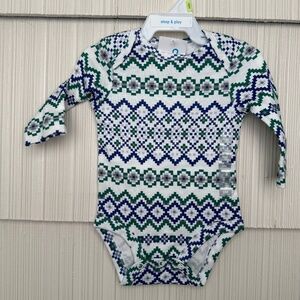 NWT 3m Carters Blue and Green design Long-sleeve One Piece